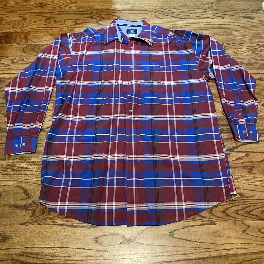 Wrangler 20X Shirt Mens 2XT Red Plaid Cowboy Big & Tall Western  Rodeo Ranch XXL